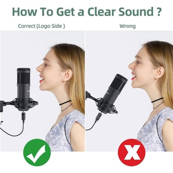 USB Streaming Podcast PC Microphone, Professional 192KHZ/24Bit Studio Cardioid - Picture 4 of 6